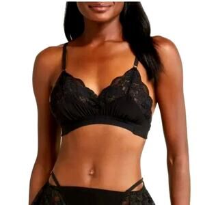 We are HAH Free People Ladies Lace Lounge Bralette Black Noir Size XS